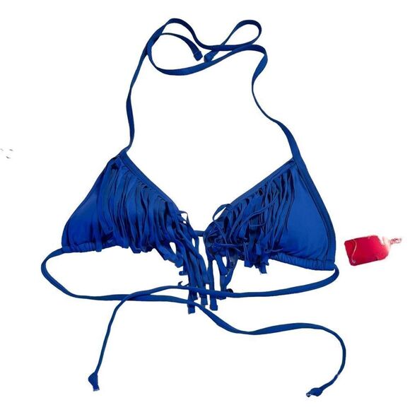 Xhilaration blue fringe bikini top M ** - Picture 1 of 6